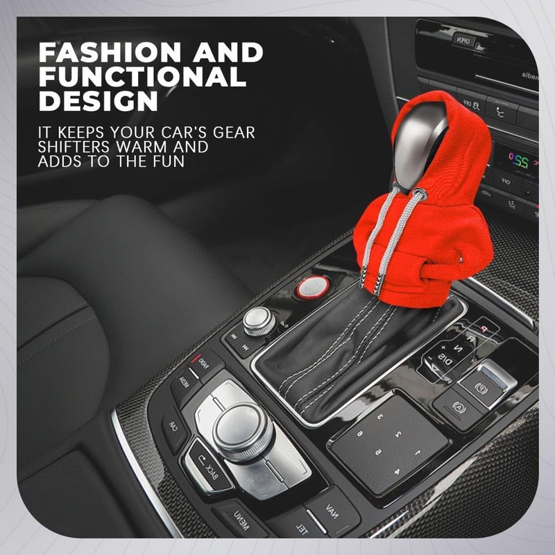 RGOAANC Gear Shift Hoodie, Gear Shift Cover, Fashionable Hoodie Automotive Gear Shift Knob Protector, Car Accessories Mini Sweater Gear Shift Knob Cover for Car Gear Shift Levers (Orange-2PCS) - Image 3
